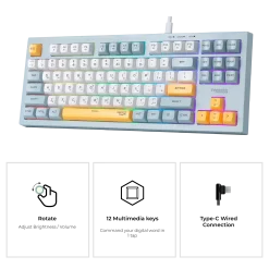 Twisted Minds Spectrum Series Wired Keyboard 80% Compact Gasket structure Membrane - (English / Arabic)