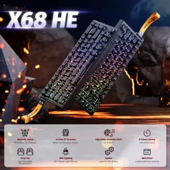 Attack Shark X68 HE 8KHz Rapid Trigger Magnetic Gaming Keyboard – 66 Keys | Bahrain