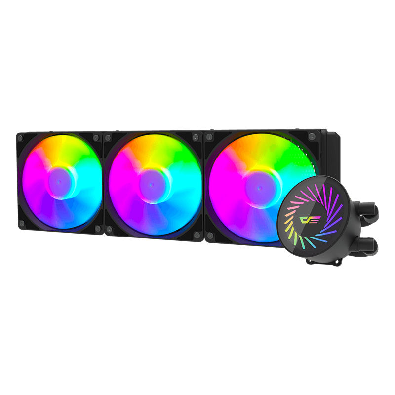 DARKFLASH Radiant DCS 360 ARGB 360mm AIO Liquid CPU Cooler with 120mm Fans, 84.2 CFM Airflow, 2000RPM Fan Speed - Black