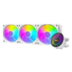 DARKFLASH Radiant DCS 360 ARGB 360mm AIO Liquid CPU Cooler with 120mm Fans, 84.2 CFM Airflow, 2000RPM Fan Speed - White