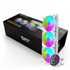DARKFLASH Radiant DCS 360 ARGB 360mm AIO Liquid CPU Cooler with 120mm Fans, 84.2 CFM Airflow, 2000RPM Fan Speed - White