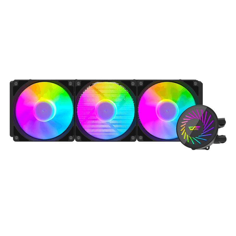 DARKFLASH Radiant DCS 360 ARGB 360mm AIO Liquid CPU Cooler with 120mm Fans, 84.2 CFM Airflow, 2000RPM Fan Speed - Black - Image 3