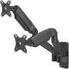 GAMEON GO-5008 Wall Mounted Dual Monitor Arm for 17"–32" Displays, Up to 9KG Capacity, ±180° Rotation & Cable Management - Black