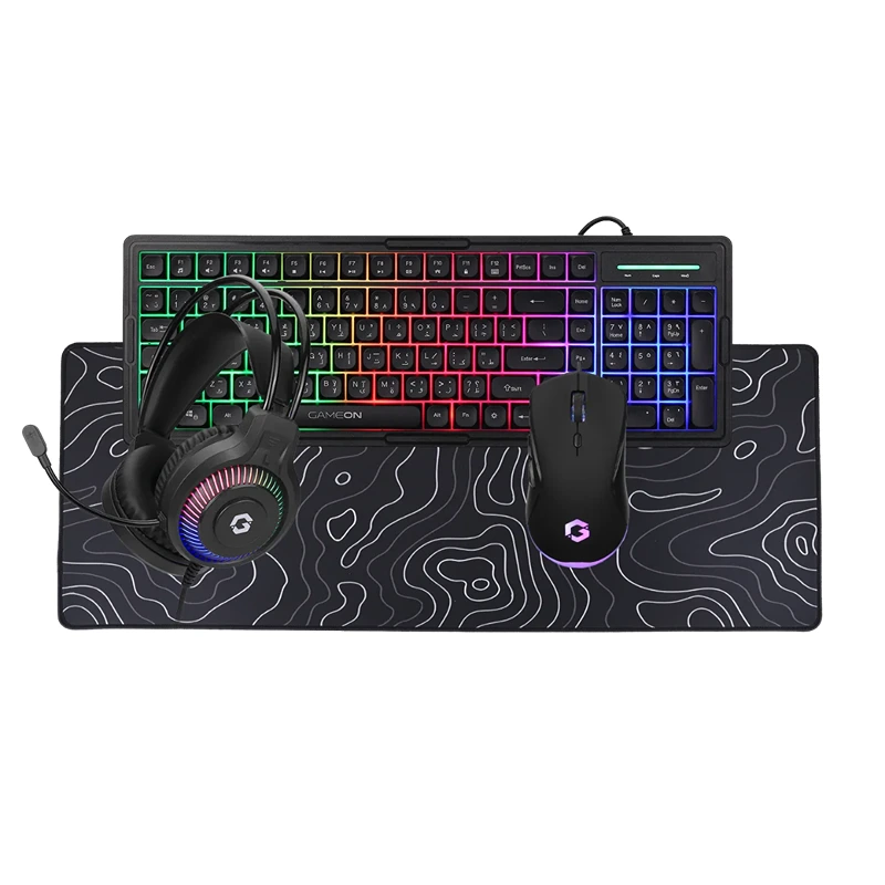 GAMEON CYPHERW XL All-In-One Gaming Bundle (Keyboard, Headset, Mouse & Mousepad) - Black