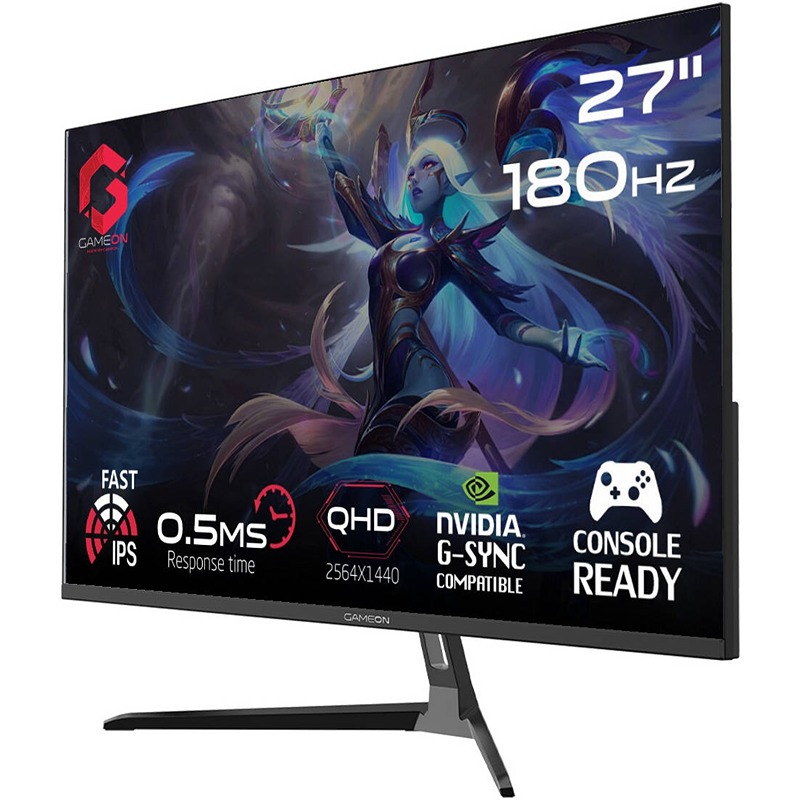 GAMEON GOPS27QHD180IPS 27" QHD Fast IPS Gaming Monitor, 180Hz, 0.5ms, 16.7 Million Colors - Black - Image 2