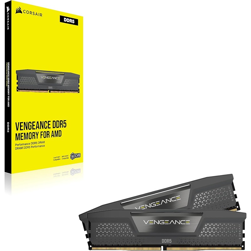 ذاكرة Corsair Vengeance DDR5 بسعة 16GB (1x16GB) وتردد 6000MHz وزمن استجابة CL36 لأجهزة الكمبيوتر المكتبية - أسود - الصورة 3
