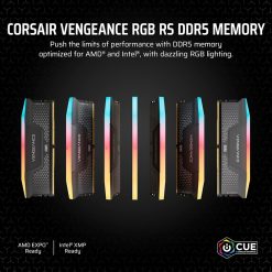 CORSAIR Vengeance RGB RS 32GB (2x16GB) DDR5 6000MHz CL38 RAM – متوافق مع AMD وIntel