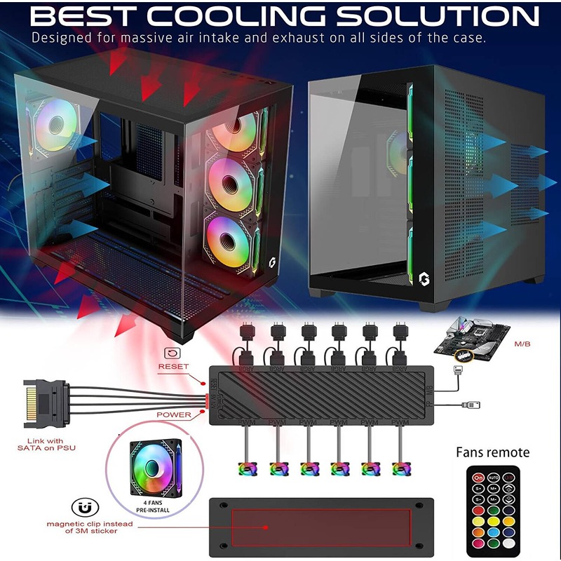 GAMEON Emperor Midnight VX Series Mid Tower Gaming Case - Black - Image 3